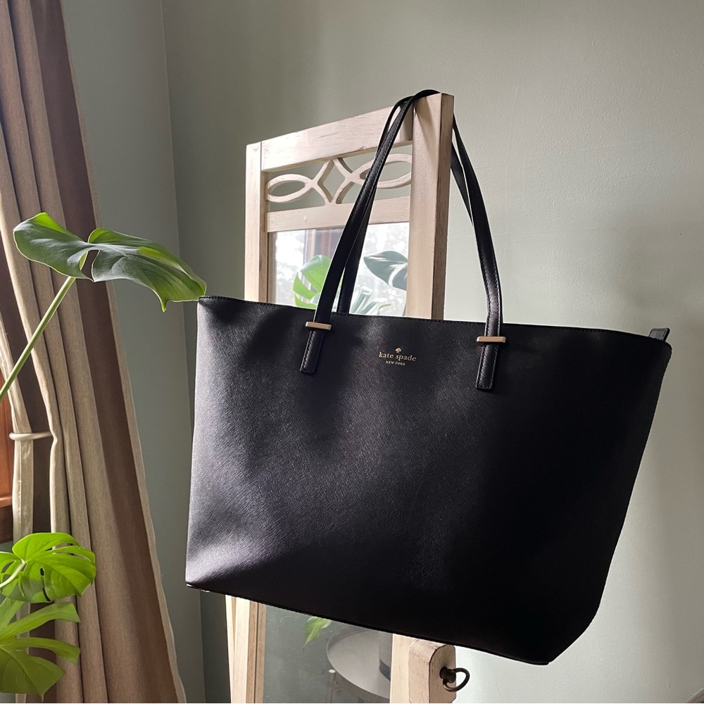 Kate Spade ♠️ Minimalist Black Leather Bag